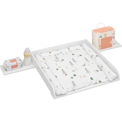 WOLTU Plan à Langer pour Commode, Plateau à Langer Universel, avec Étagère Extensible, en MDF, Amovible, Coins Arrondis, Blanc, 160 x 80 x 10 cm - Publicité WOLTU Plan à Langer pour Commode, Plateau à Langer Universel, avec Étagère Extensible, en MDF, Amovible, Coins Arrondis, Blanc, 160 x 80 x 10 cm - Publicité