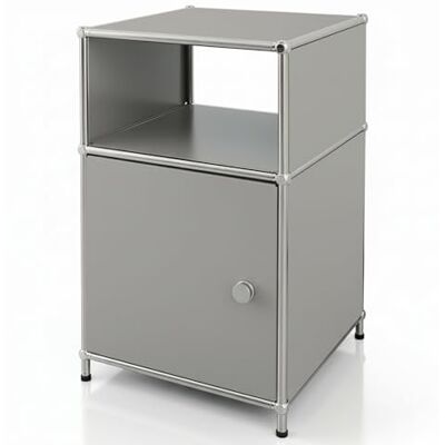 KARAT Étagère métallique Concept Epure MK-040 Étagère de Rangement à 3 Niveaux avec Porte et poignée Table de Chevet 2 Compartiments L40 × P40 × H65 cm (Gris) - Publicité KARAT Étagère métallique Concept Epure MK-040 Étagère de Rangement à 3 Niveaux avec Porte et poignée Table de Chevet 2 Compartiments L40 × P40 × H65 cm (Gris) - Publicité