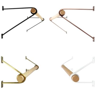 Natural Goods Berlin 2x GARD PRENZLBERG, support pour porte-vêtements, fixation murale, porte-manteau mural en bois massif, DIY (Or antique, Tringle à vêtements P26 x L100cm) - Publicité Natural Goods Berlin 2x GARD PRENZLBERG, support pour porte-vêtements, fixation murale, porte-manteau mural en bois massif, DIY (Or antique, Tringle à vêtements P26 x L100cm) - Publicité