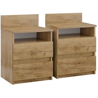 Vicco Table de Chevet Monty, Chêne de Force doré, Lot de 2, pour Le Rangement des Objets du Quotidien dans la Chambre à Coucher - Publicité Vicco Table de Chevet Monty, Chêne de Force doré, Lot de 2, pour Le Rangement des Objets du Quotidien dans la Chambre à Coucher - Publicité