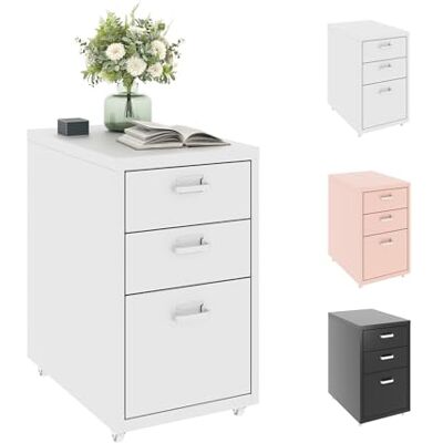 FLEXISPOT Caisson de Bureau Mobile, Armoire sur roulettes avec 3 Tiroirs, Rangement pour Documents et Papeterie, pour Bureau et Maison (Blanc) - Publicité FLEXISPOT Caisson de Bureau Mobile, Armoire sur roulettes avec 3 Tiroirs, Rangement pour Documents et Papeterie, pour Bureau et Maison (Blanc) - Publicité
