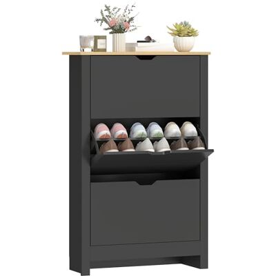 HOMCOM Meuble à Chaussures 18 Paires, Armoire à Chaussures étroite avec 3 tiroirs rabattables et étagères réglables, Style Moderne, pour Couloir, entrée, 72 x 26 x 112 cm, Noir et Bois Naturel - Publicité HOMCOM Meuble à Chaussures 18 Paires, Armoire à Chaussures étroite avec 3 tiroirs rabattables et étagères réglables, Style Moderne, pour Couloir, entrée, 72 x 26 x 112 cm, Noir et Bois Naturel - Publicité