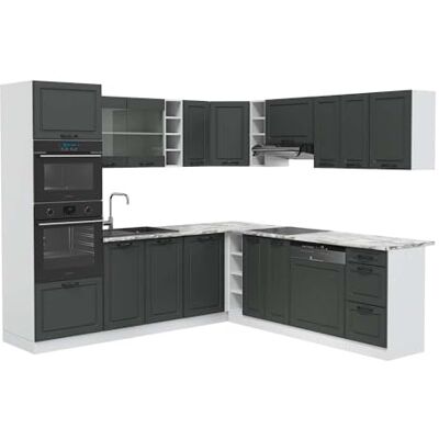 Vicco Cuisine en Angle R-Line, Anthracite Campagne, 247x60cm, PT Marbre, pour Une Disposition Flexible et Une Extension modulaire - Publicité Vicco Cuisine en Angle R-Line, Anthracite Campagne, 247x60cm, PT Marbre, pour Une Disposition Flexible et Une Extension modulaire - Publicité