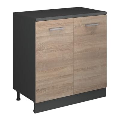 Vicco Armoire d'extension Rion, Sonoma/Anthracite, 80x46cm sans Pente avec 2 Portes, combinable avec Les armoires sous Pente et modules d'armoire Rion - Publicité Vicco Armoire d'extension Rion, Sonoma/Anthracite, 80x46cm sans Pente avec 2 Portes, combinable avec Les armoires sous Pente et modules d'armoire Rion - Publicité
