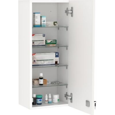 kleankin Armoire à Pharmacie Murale avec Serrure 30x20x70cm Blanc 5 étagères, Tablettes réglables, Bois et verre - Publicité kleankin Armoire à Pharmacie Murale avec Serrure 30x20x70cm Blanc 5 étagères, Tablettes réglables, Bois et verre - Publicité