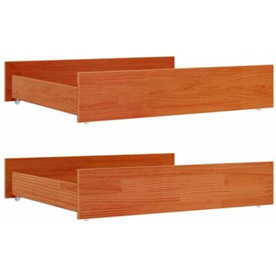 vidaXL Tiroirs de lit 2 pcs cire marron bois de pin massif - Publicité vidaXL Tiroirs de lit 2 pcs cire marron bois de pin massif - Publicité