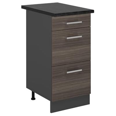 Vicco Meuble Cuisine R-Line, Gris Noble, 40cm avec tiroirs, PT Anthracite, pour Une Combinaison Libre au Sein de systèmes de Cuisine modulaires - Publicité Vicco Meuble Cuisine R-Line, Gris Noble, 40cm avec tiroirs, PT Anthracite, pour Une Combinaison Libre au Sein de systèmes de Cuisine modulaires - Publicité