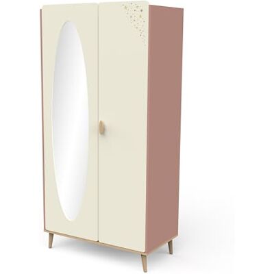 Demeyere Armoire Chambre Enfant avec Grand Miroir Rose et Blanche – Dressing Enfant 94x50x190cm 1 Penderie, 2 Etagères et 2 Portes – Peinture Non Toxique – Fabriquée en France - Publicité Demeyere Armoire Chambre Enfant avec Grand Miroir Rose et Blanche – Dressing Enfant 94x50x190cm 1 Penderie, 2 Etagères et 2 Portes – Peinture Non Toxique – Fabriquée en France - Publicité