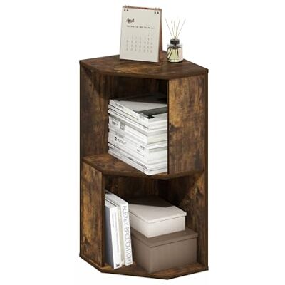 Furinno ECON, Étagère d'angle, Étagère d'angle À 3 Niveaux, Rangement, Présentoir Bibliothèque, Rangement, Salon/Bureau, Pin Ambré - Publicité Furinno ECON, Étagère d'angle, Étagère d'angle À 3 Niveaux, Rangement, Présentoir Bibliothèque, Rangement, Salon/Bureau, Pin Ambré - Publicité