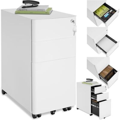tectake ® Caisson Bureau Meuble de Rangement Bureau Armoire métallique Industriel 30x50x59,5 cm Verrouillable, 3 Tiroirs pour Rangement Papier administratif - Publicité tectake ® Caisson Bureau Meuble de Rangement Bureau Armoire métallique Industriel 30x50x59,5 cm Verrouillable, 3 Tiroirs pour Rangement Papier administratif - Publicité