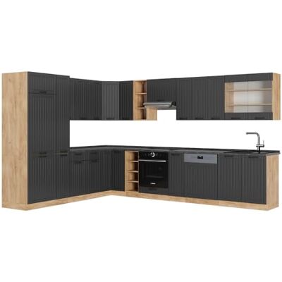 Vicco Cuisine en Angle Fame-Line, Gris foncé, 347x46cm sans PT, pour Une Extension personnalisée avec des modules complémentaires adaptés - Publicité Vicco Cuisine en Angle Fame-Line, Gris foncé, 347x46cm sans PT, pour Une Extension personnalisée avec des modules complémentaires adaptés - Publicité