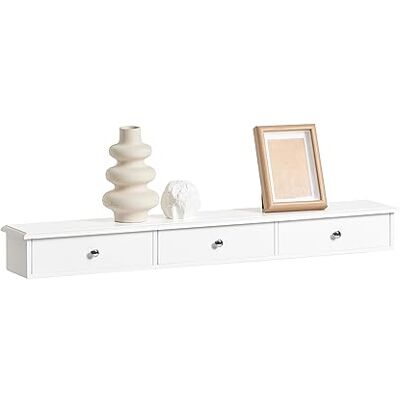 SoBuy Etagere Murale avec 3 Tiroirs Étagère Flottante Moderne pour Entrée, Salon, Cuisine & Chambre Blanc 94x15x10cm FRG43-L-W - Publicité SoBuy Etagere Murale avec 3 Tiroirs Étagère Flottante Moderne pour Entrée, Salon, Cuisine & Chambre Blanc 94x15x10cm FRG43-L-W - Publicité