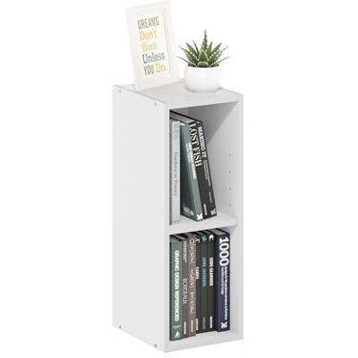 Furinno Fulda Étagère à Livres, bibliothèque étroite à 2 Niveaux, bibliothèque avec étagère de Rangement de 20.3 cm de Largeur, 23.6 x 20.1 x 53.9, pour Salon, Chambre, Bureau à Domicile, Blanc - Publicité Furinno Fulda Étagère à Livres, bibliothèque étroite à 2 Niveaux, bibliothèque avec étagère de Rangement de 20.3 cm de Largeur, 23.6 x 20.1 x 53.9, pour Salon, Chambre, Bureau à Domicile, Blanc - Publicité