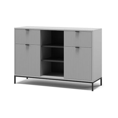 Vicco Commode avec tiroirs Eliza, Gris, 120x81.2cm avec 2 tiroirs et 2 Portes, Compatible avec d'autres Meubles de la série Eliza - Publicité Vicco Commode avec tiroirs Eliza, Gris, 120x81.2cm avec 2 tiroirs et 2 Portes, Compatible avec d'autres Meubles de la série Eliza - Publicité