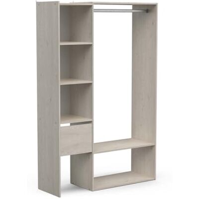 Demeyere Kit Dressing Ouvert Extensible avec Penderie 4 Niches et 1 Tiroir en Bois – Coloris Chêne Topanga 120 x 183 x 40 cm - Publicité Demeyere Kit Dressing Ouvert Extensible avec Penderie 4 Niches et 1 Tiroir en Bois – Coloris Chêne Topanga 120 x 183 x 40 cm - Publicité
