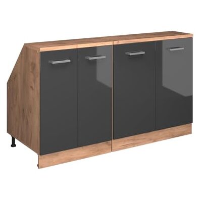 Vicco Meuble sous Pente R-Line, Anthracite Haute Brillance, 140cm Lot de 2 caissons 60 cm de Profondeur, Convient aux Murs inclinés et à Une Installation de Cuisine Variable - Publicité Vicco Meuble sous Pente R-Line, Anthracite Haute Brillance, 140cm Lot de 2 caissons 60 cm de Profondeur, Convient aux Murs inclinés et à Une Installation de Cuisine Variable - Publicité