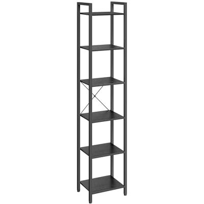 VASAGLE Étagère 6 Niveaux, Bibliothèque, Meuble de Rangement, pour Bureau, Salon, Chambre, 30 x 40 x 187,5 cm, Style Industriel, Noir Boisé et Noir d'encre LLS101B56 - Publicité VASAGLE Étagère 6 Niveaux, Bibliothèque, Meuble de Rangement, pour Bureau, Salon, Chambre, 30 x 40 x 187,5 cm, Style Industriel, Noir Boisé et Noir d'encre LLS101B56 - Publicité