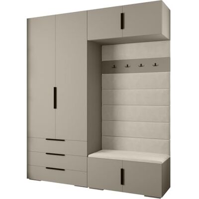 ABIKSMEBLE Inova 1 Ensemble de Meubles Garde-Robe Moderne pour Chambre à Coucher, Salon, Entrée, Chambre d'enfant Meuble de Rangement pour Dressing 236,7x200x47cm Cachemire, Manila 02, Noir - Publicité ABIKSMEBLE Inova 1 Ensemble de Meubles Garde-Robe Moderne pour Chambre à Coucher, Salon, Entrée, Chambre d'enfant Meuble de Rangement pour Dressing 236,7x200x47cm Cachemire, Manila 02, Noir - Publicité