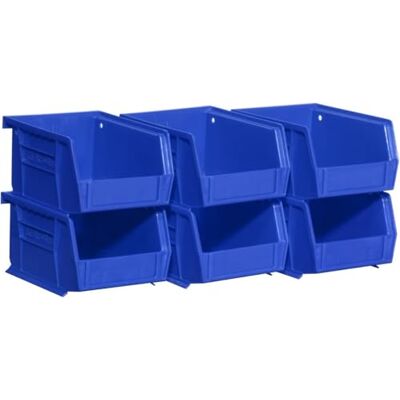 Akro-Mils Six Lot de 30210 Akrobins d'empilage de rangement en plastique pour l'artisanat et matériel, 08212Blue - Publicité Akro-Mils Six Lot de 30210 Akrobins d'empilage de rangement en plastique pour l'artisanat et matériel, 08212Blue - Publicité