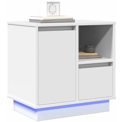 Blanco Mediana Table de Nuit - Moderne MDF Rectangulaire - Publicité Blanco Mediana Table de Nuit - Moderne MDF Rectangulaire - Publicité