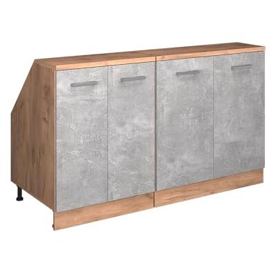 Vicco Meuble sous Pente R-Line, Béton, 140cm Lot de 2 caissons 60 cm de Profondeur, Convient aux Murs inclinés et à Une Installation de Cuisine Variable - Publicité Vicco Meuble sous Pente R-Line, Béton, 140cm Lot de 2 caissons 60 cm de Profondeur, Convient aux Murs inclinés et à Une Installation de Cuisine Variable - Publicité