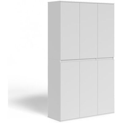 Vicco Armoire à vêtements Claus, Blanc, 111x191.5cm avec 6 Portes, pour Le Rangement des vêtements et des Accessoires - Publicité Vicco Armoire à vêtements Claus, Blanc, 111x191.5cm avec 6 Portes, pour Le Rangement des vêtements et des Accessoires - Publicité