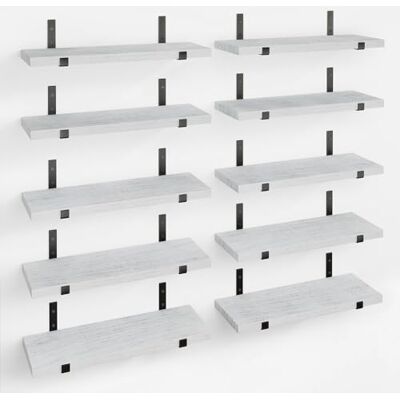 BAKAJI Lot de 10 étagères flottantes murales en Bois, étagères murales Multi-usages avec Supports en métal, idéales pour Chambre à Coucher, Salon, Cuisine, Salle de Bains, bibliothèque, Peu - Publicité BAKAJI Lot de 10 étagères flottantes murales en Bois, étagères murales Multi-usages avec Supports en métal, idéales pour Chambre à Coucher, Salon, Cuisine, Salle de Bains, bibliothèque, Peu - Publicité