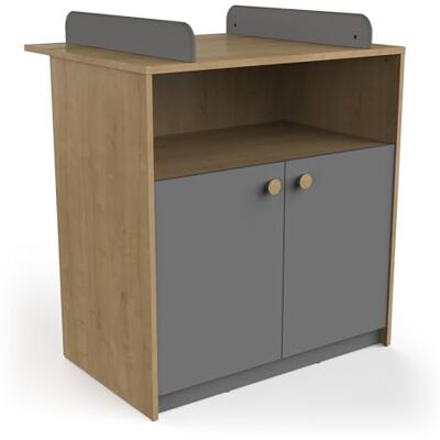 Demeyere Commode à Langer avec Table à Langer Amovible Noire et Bois – Grand Espace de Rangement – Se transforme en Commode Simple – Made in France - Publicité Demeyere Commode à Langer avec Table à Langer Amovible Noire et Bois – Grand Espace de Rangement – Se transforme en Commode Simple – Made in France - Publicité