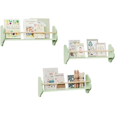 WOLTU Bibliothèque pour Enfants, Étagère Murale avec 3 Tablettes, en Forme de Nuage, Montessori, en Pin et MDF, pour Chambre d'enfant, Salle de Jeux, Vert - Publicité WOLTU Bibliothèque pour Enfants, Étagère Murale avec 3 Tablettes, en Forme de Nuage, Montessori, en Pin et MDF, pour Chambre d'enfant, Salle de Jeux, Vert - Publicité