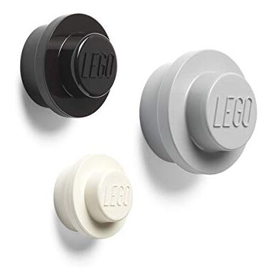Room Copenhagen LEGO Wall Hangers, 3 Pieces (White, Black, Grey) - Publicité Room Copenhagen LEGO Wall Hangers, 3 Pieces (White, Black, Grey) - Publicité