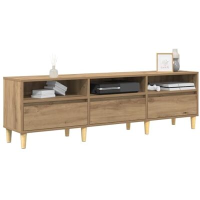 vidaXL Meuble TV Chêne Artisanal 150 x 30 x 45 cm Bois d'ingénierie, Meuble TV Rustique, Armoire de Rangement Solide, Design rectangulaire Chic, tiroirs spacieux, Pieds effilés, Usage Polyvalent - Publicité vidaXL Meuble TV Chêne Artisanal 150 x 30 x 45 cm Bois d'ingénierie, Meuble TV Rustique, Armoire de Rangement Solide, Design rectangulaire Chic, tiroirs spacieux, Pieds effilés, Usage Polyvalent - Publicité