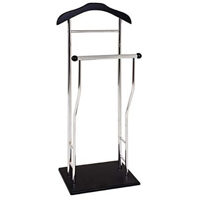 HAKU Valet de chambre chromé Chambre à coucher noir Valet de chambre MDF, métal Dimensions : L 45 x H 110 x P 30 cm, Style : Moderne - Publicité HAKU Valet de chambre chromé Chambre à coucher noir Valet de chambre MDF, métal Dimensions : L 45 x H 110 x P 30 cm, Style : Moderne - Publicité