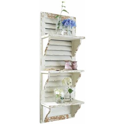 Loberon Morclerey Étagère Murale Style Shabby Chic très élégant Éléments typiques du Style Maison de Campagne, Blanc Vieilli - Publicité Loberon Morclerey Étagère Murale Style Shabby Chic très élégant Éléments typiques du Style Maison de Campagne, Blanc Vieilli - Publicité