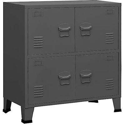 vidaXL Coffre de rangement industriel Anthracite 75x40x80 cm Acier - Publicité vidaXL Coffre de rangement industriel Anthracite 75x40x80 cm Acier - Publicité