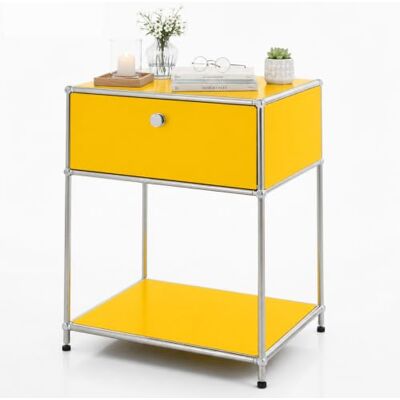 KARAT Étagère métallique Concept Epuré MK-139 Étagère d’appoint et de Rangement avec tiroir Table Compact et Moderne pour sdb Salon et Chambre L50 × P40 × H65 cm (Jaune) - Publicité KARAT Étagère métallique Concept Epuré MK-139 Étagère d’appoint et de Rangement avec tiroir Table Compact et Moderne pour sdb Salon et Chambre L50 × P40 × H65 cm (Jaune) - Publicité