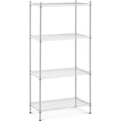 Royal Catering Étagère Métallique Etagère Modulable De Rangement Charge Lourde en Métal Entrepôt RCMR-1800P47 (90 x 45 x 180 cm, 1 000 kg, 4 Tablettes, Fini Chromé, Montants ø 25 mm) - Publicité Royal Catering Étagère Métallique Etagère Modulable De Rangement Charge Lourde en Métal Entrepôt RCMR-1800P47 (90 x 45 x 180 cm, 1 000 kg, 4 Tablettes, Fini Chromé, Montants ø 25 mm) - Publicité