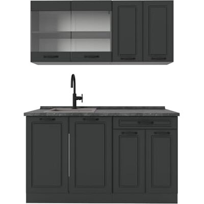 Vicco Cuisine R-Line, Anthracite Campagne, 140cm, PT Anthracite, adapté à Une Extension Flexible avec d'autres modules - Publicité Vicco Cuisine R-Line, Anthracite Campagne, 140cm, PT Anthracite, adapté à Une Extension Flexible avec d'autres modules - Publicité