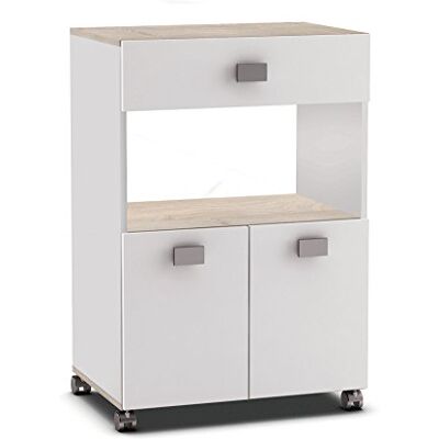 Demeyere 13Casa – Oldani 2 buffet. Dim. 60 x 41,2 x 90H cm. nobilitato. Blanc + acacia. Publicité Demeyere 13Casa – Oldani 2 buffet. Dim. 60 x 41,2 x 90H cm. nobilitato. Blanc + acacia. Publicité