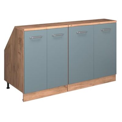 Vicco Meuble sous Pente R-Line, Bleu-Gris, 140cm Lot de 2 caissons 60 cm de Profondeur, Convient aux Murs inclinés et à Une Installation de Cuisine Variable - Publicité Vicco Meuble sous Pente R-Line, Bleu-Gris, 140cm Lot de 2 caissons 60 cm de Profondeur, Convient aux Murs inclinés et à Une Installation de Cuisine Variable - Publicité