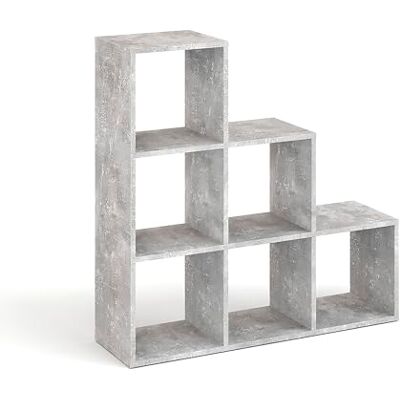 Komto Bibliothèque Escalier Béton – Meuble Cube de Rangement 6 Cases 30x30 cm, Casier en Bois pour Salon, Chambre ou Bureau Étagère Vexo - Publicité Komto Bibliothèque Escalier Béton – Meuble Cube de Rangement 6 Cases 30x30 cm, Casier en Bois pour Salon, Chambre ou Bureau Étagère Vexo - Publicité