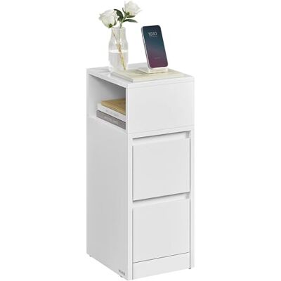 VASAGLE Kailyn Collection Table de Chevet Étroite, Table d’Appoint, 2 Tiroirs, Compartiment Ouvert, Montage à Gauche ou à Droite, Chambre, Moderne, Blanc Nuage LET656W01V1 - Publicité VASAGLE Kailyn Collection Table de Chevet Étroite, Table d’Appoint, 2 Tiroirs, Compartiment Ouvert, Montage à Gauche ou à Droite, Chambre, Moderne, Blanc Nuage LET656W01V1 - Publicité