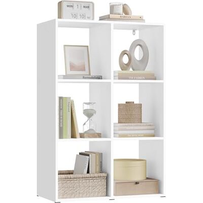 WOLTU Bibliothèque, Étagère Rangement à 3 Niveaux avec 6 Cubes, Meuble Cube, Bibliothèque Blanche pour Bureau/Salon/Chambre d'enfant, SK054ws - Publicité WOLTU Bibliothèque, Étagère Rangement à 3 Niveaux avec 6 Cubes, Meuble Cube, Bibliothèque Blanche pour Bureau/Salon/Chambre d'enfant, SK054ws - Publicité