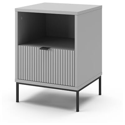 Vicco Table de Nuit Eliza, Gris, 40x55cm avec 1 tiroir, utilisable comme Surface de dépôt à côté du lit ou du canapé - Publicité Vicco Table de Nuit Eliza, Gris, 40x55cm avec 1 tiroir, utilisable comme Surface de dépôt à côté du lit ou du canapé - Publicité