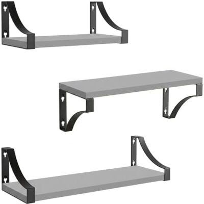 AMADA HOMEFURNISHING Amada Lot de 3 Etagere Murale, Étagère Murale en Bois Rustique Chambre, Salle de Bains, Salon, Cuisine ou Buanderie, Étagère Murale Bois et Décoration, Gris - Publicité AMADA HOMEFURNISHING Amada Lot de 3 Etagere Murale, Étagère Murale en Bois Rustique Chambre, Salle de Bains, Salon, Cuisine ou Buanderie, Étagère Murale Bois et Décoration, Gris - Publicité