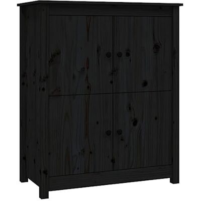vidaXL Buffet, Armoire Latérale avec 4 Compartiments, Placard avec Rangement, Meuble de Salon Salle de Séjour, Noir Bois Massif de Pin - Publicité vidaXL Buffet, Armoire Latérale avec 4 Compartiments, Placard avec Rangement, Meuble de Salon Salle de Séjour, Noir Bois Massif de Pin - Publicité