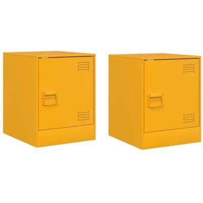 vidaXL Tables de Chevet 2 pcs Jaune Moutarde 34,5x39x44 cm Acier, Armoire, Meubles de Chambre, Support téléphonique, Armoire d'appoint, Table de Nuit - Publicité vidaXL Tables de Chevet 2 pcs Jaune Moutarde 34,5x39x44 cm Acier, Armoire, Meubles de Chambre, Support téléphonique, Armoire d'appoint, Table de Nuit - Publicité