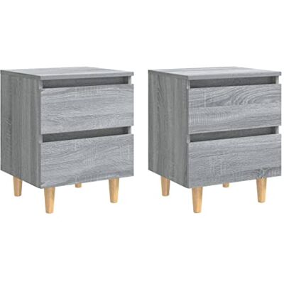 vidaXL Tables de Chevet avec Pieds en Bois 2 pcs, Armoires de Nuit avec 2 Tiroirs, Armoires de Lit, Meubles de Rangement Chambre, Sonoma Gris - Publicité vidaXL Tables de Chevet avec Pieds en Bois 2 pcs, Armoires de Nuit avec 2 Tiroirs, Armoires de Lit, Meubles de Rangement Chambre, Sonoma Gris - Publicité