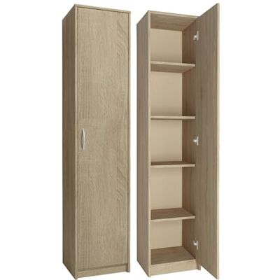 Home Collective Armoire de Rangement 5 Niveaux Finition Aspect Bois Meuble classeur avec Porte, poignées polymère, 39 cm Largeur, Style Sonoma Chambre, Couloir, Bureau - Publicité Home Collective Armoire de Rangement 5 Niveaux Finition Aspect Bois Meuble classeur avec Porte, poignées polymère, 39 cm Largeur, Style Sonoma Chambre, Couloir, Bureau - Publicité