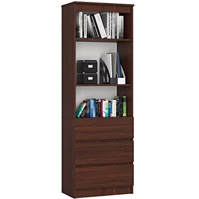 AKORD Bibliothèque de Bureau CLP 60 cm 3 Tiroirs 3 Etagères Etagere Rangement Salon Meuble pour Salon, Chambre Panneau Stratifié 16mm Couleur Wengé - Publicité AKORD Bibliothèque de Bureau CLP 60 cm 3 Tiroirs 3 Etagères Etagere Rangement Salon Meuble pour Salon, Chambre Panneau Stratifié 16mm Couleur Wengé - Publicité