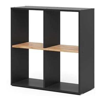 Vicco Meuble de Rangement Cube Tetra, Anthracite/chêne doré, 72x72.6cm, pour Le Rangement et la présentation de Livres ou de boîtes décoratives - Publicité Vicco Meuble de Rangement Cube Tetra, Anthracite/chêne doré, 72x72.6cm, pour Le Rangement et la présentation de Livres ou de boîtes décoratives - Publicité